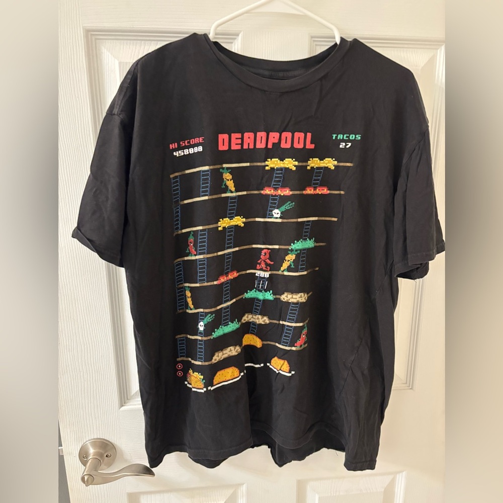 Marvel Black Deadpool Graphic‎ T-Shirt-5/$25